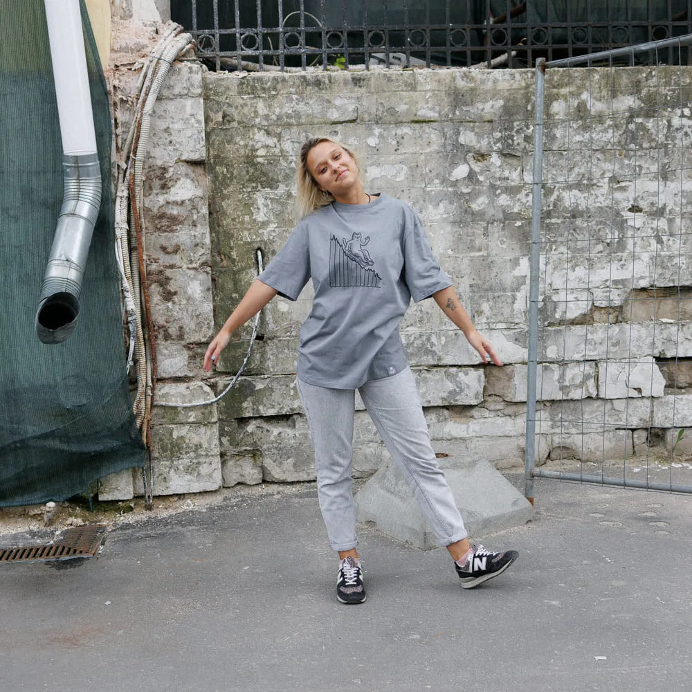 Оверсайз футболка Barking Store Weeeee мужская серая - фото 5