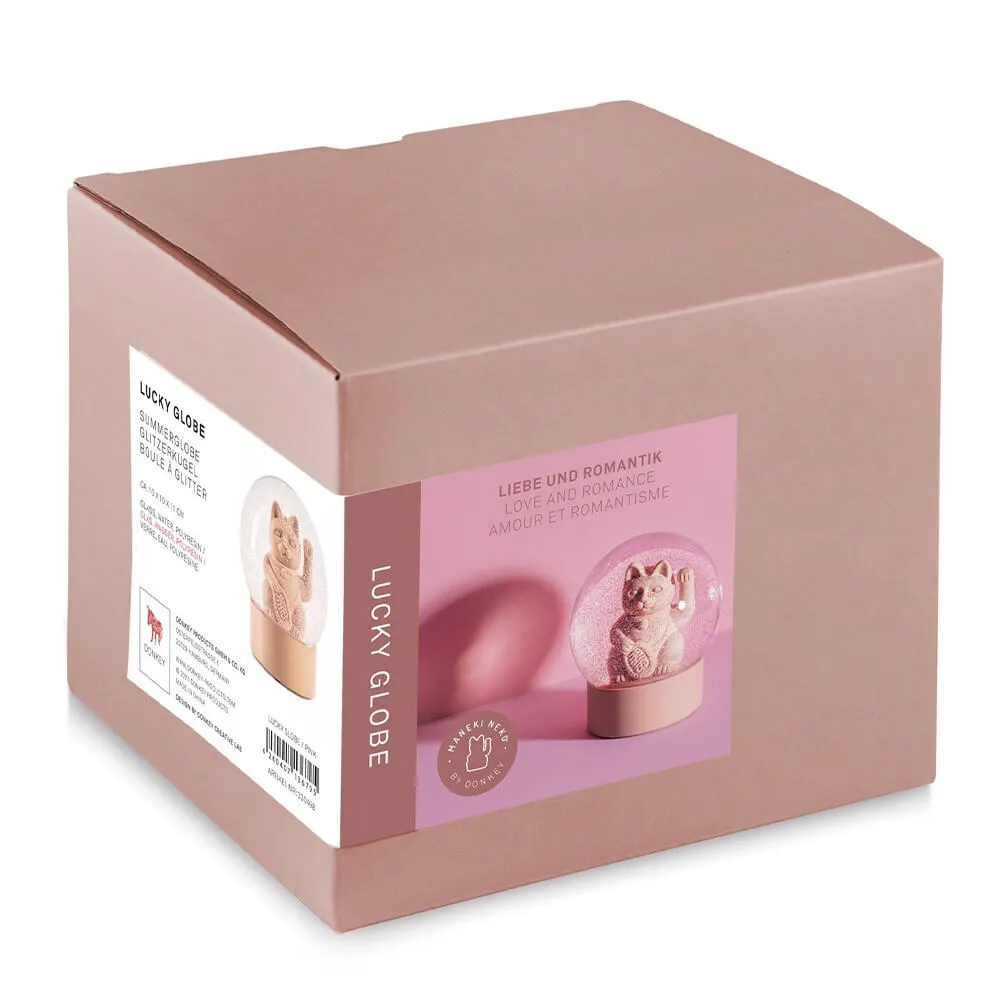 Снежный шар Манэки-нэко - Lucky Cat розовый - фото 4