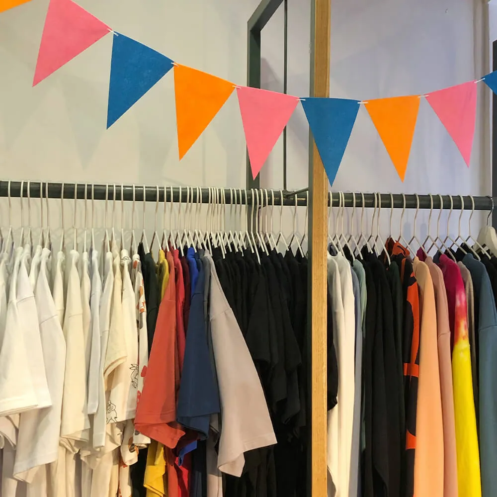 Флажки для вечеринки сине-розово-оранжевые - фото 3