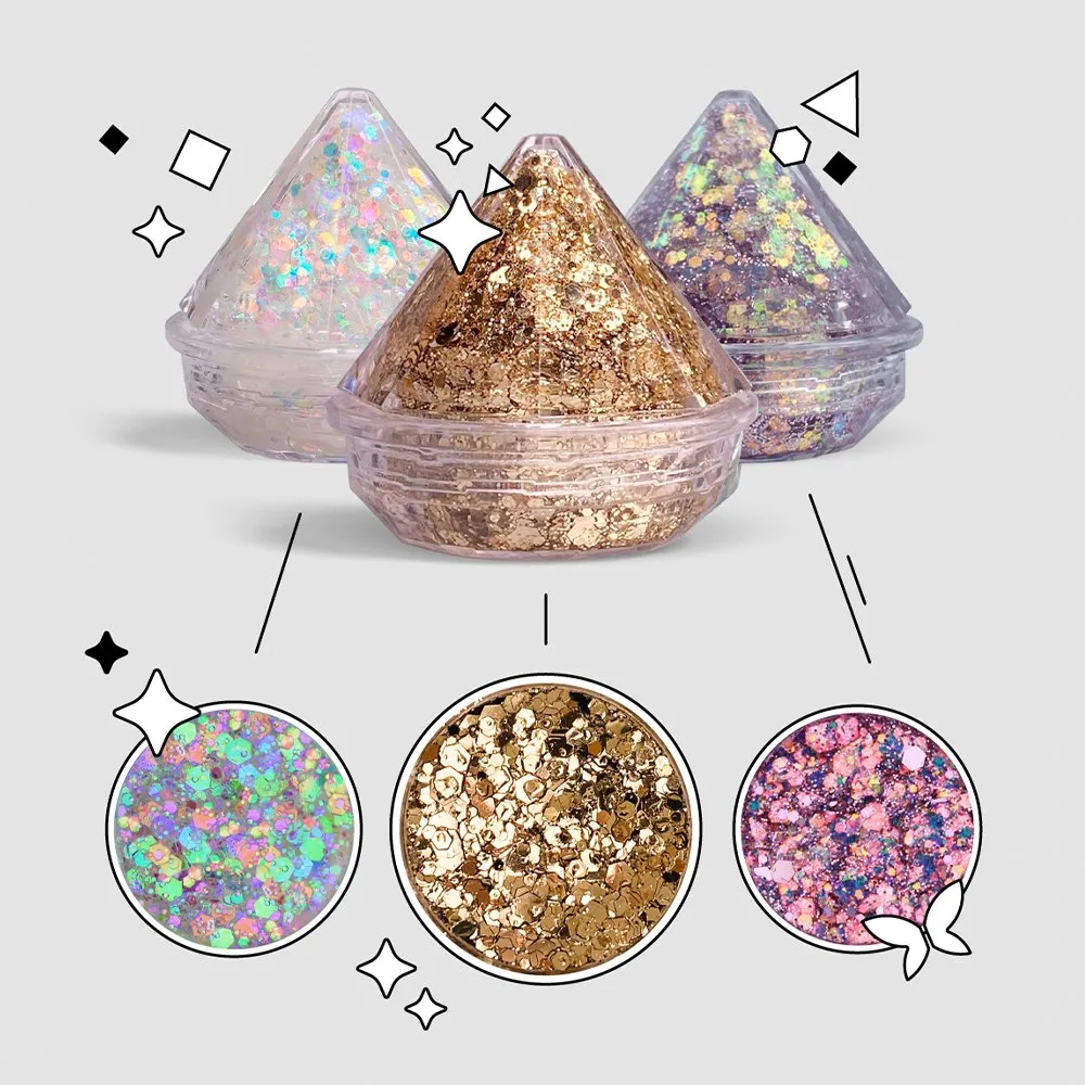 Набор самоклеящихся глиттеров Хит Shiny Band 3 шт - фото 1