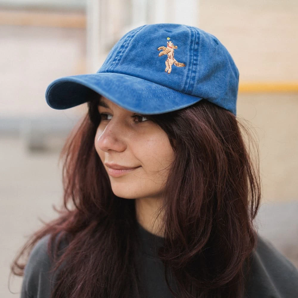 Кепка Friend Function с вышивкой собака с мячом синяя - фото 1