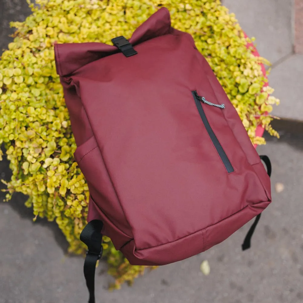 Рюкзак роллтоп Friend Function прорезиненный бордовый - фото 6