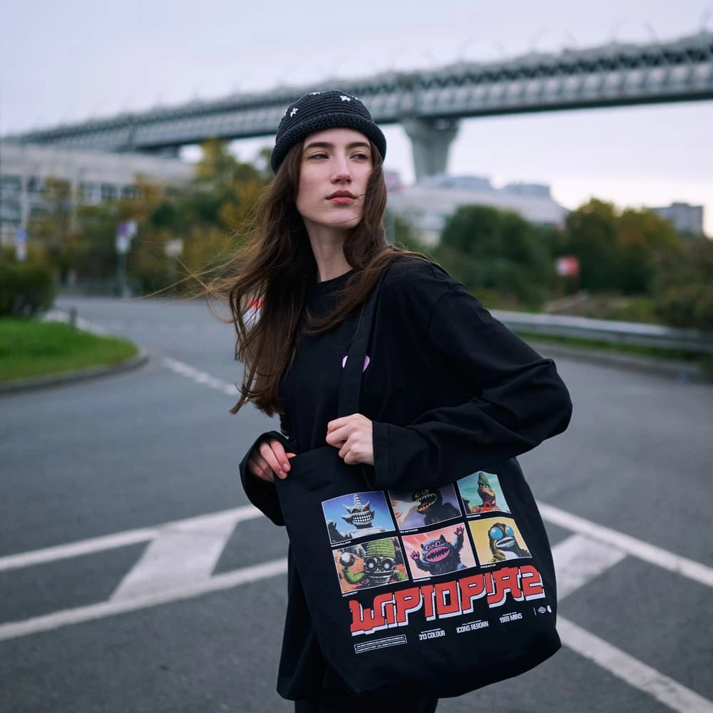 Сумка-тоут Carhartt WIP Canvas Graphic Tote Wiptopia 2 Black - фото 6