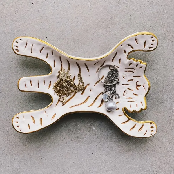 Блюдце для украшений и мелочей с тигром - фото 1