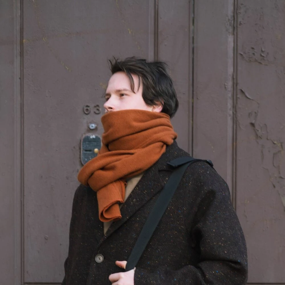 Шерстяной шарф Friend Function терракотовый - фото 3