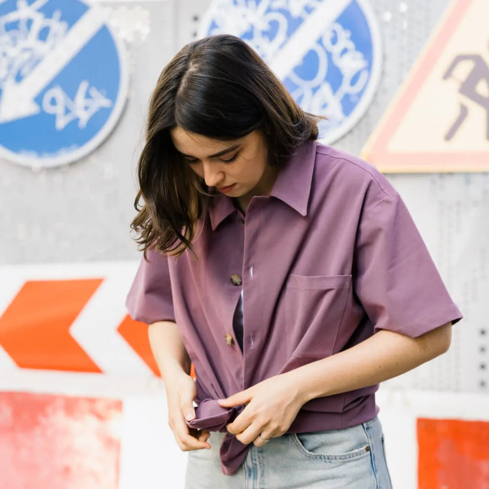 Рубашка с короткими рукавами Friend Function сиреневая - фото 26