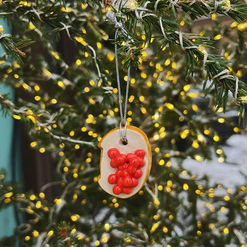 Керамическая ёлочная игрушка Бутерброд с икрой - фото 3