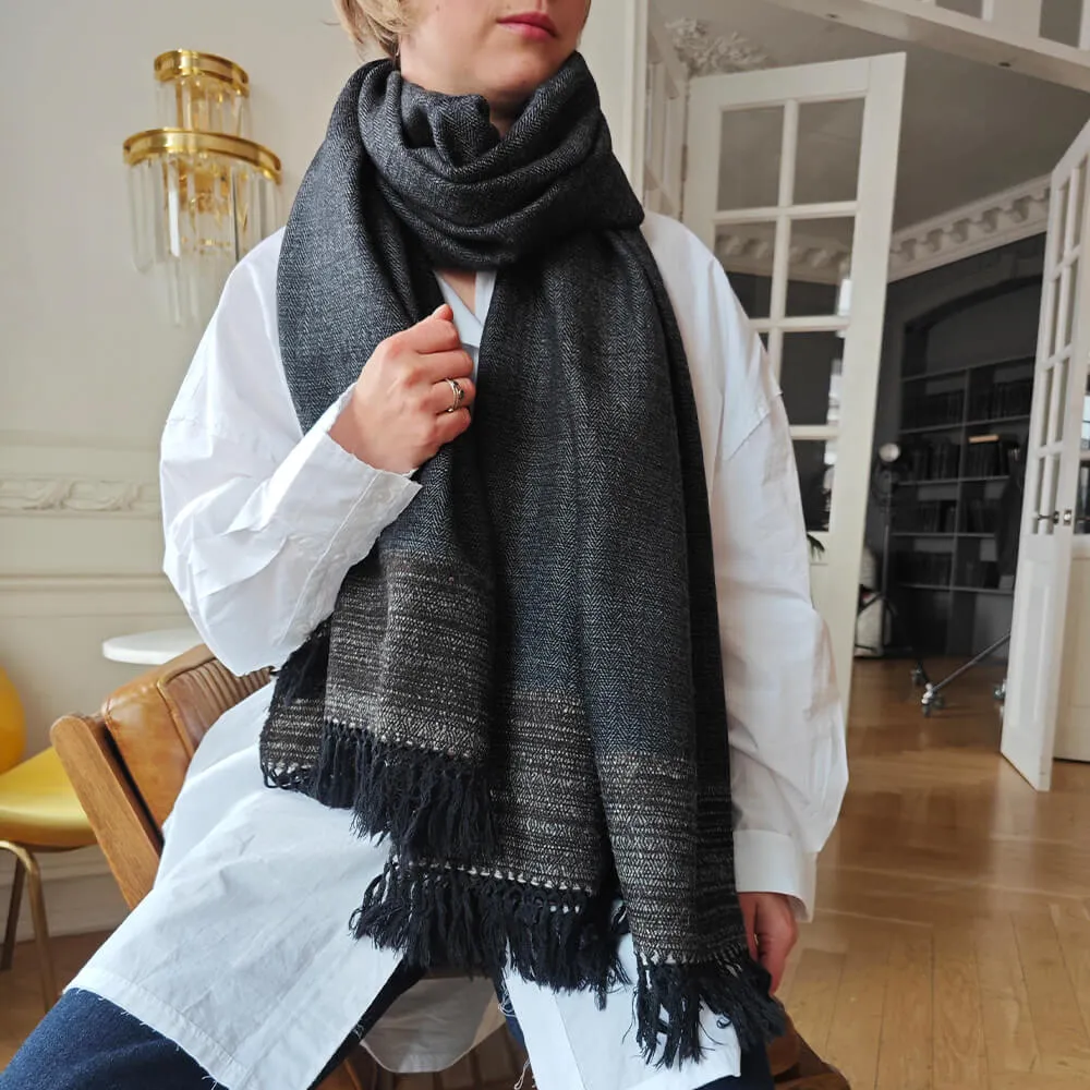 Большой шерстяной шарф Anthracite Grey - фото 1