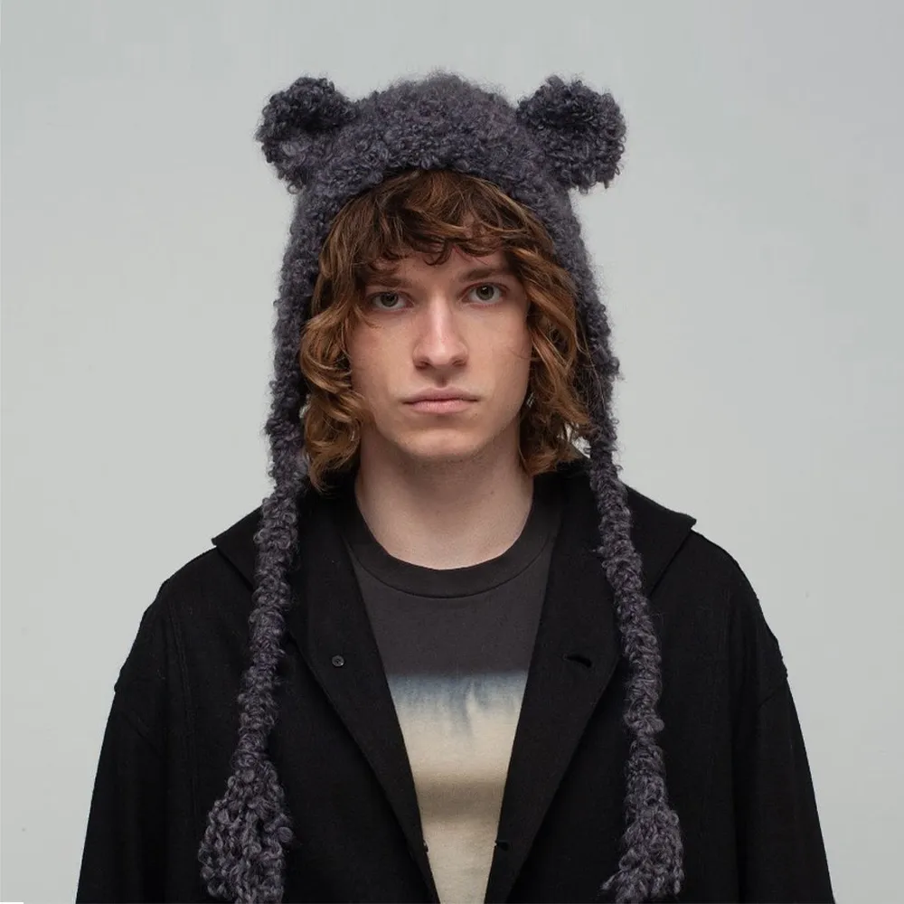 Шапка с ушками CHECK YA HEAD шерстяная графитовая 2358 - фото 11