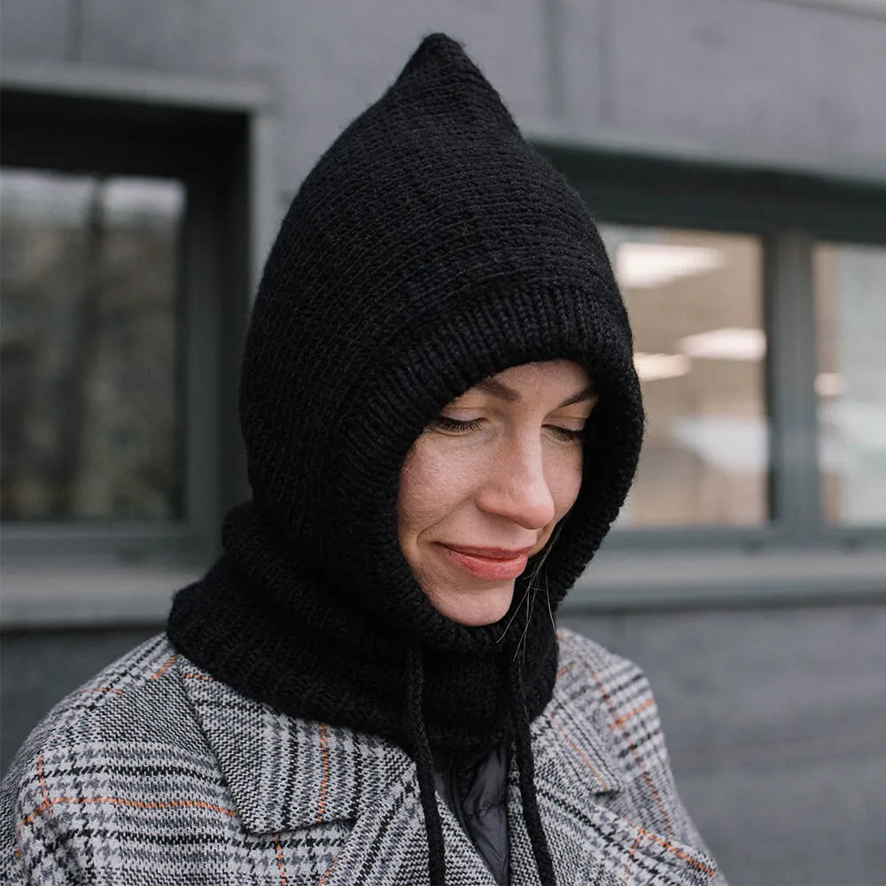 Вязаный капор капюшон Friend Function черный - фото 5