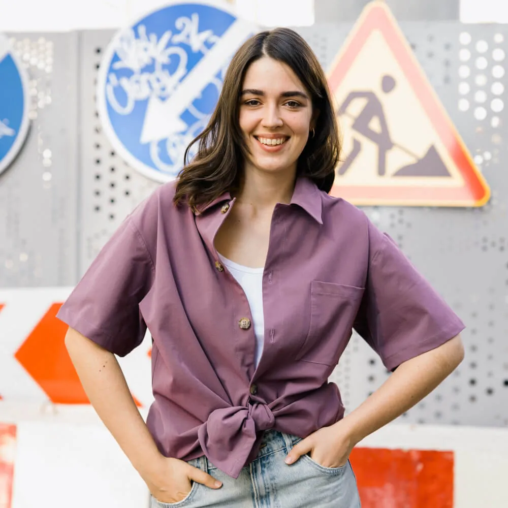 Рубашка с короткими рукавами Friend Function сиреневая - фото 29