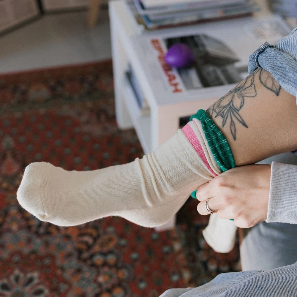 Носки Friend Function комфортные линии зеленый-розовый 40-46 - фото 6