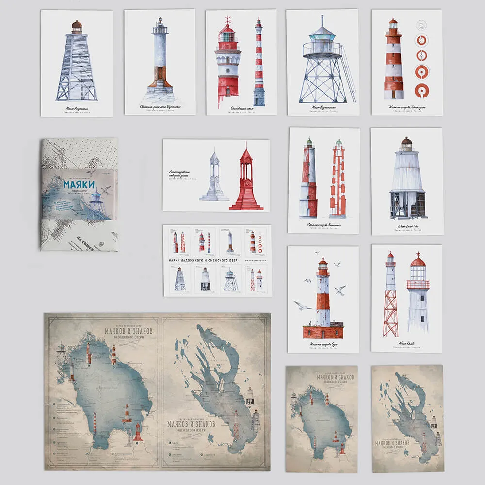 Набор открыток для любителей маяков (разные маяки) - фото 17