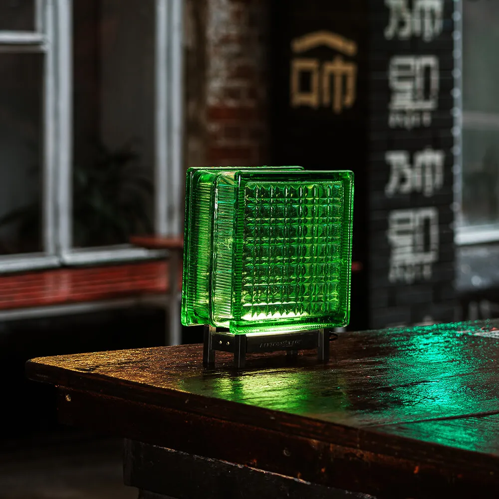 Светильник-стеклоблок зеленый - фото 6