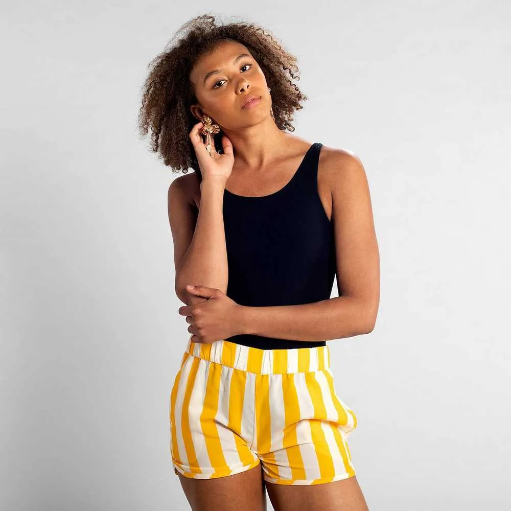 Шорты Dedicated Sandvika Big Stripes Yellow - фото 3