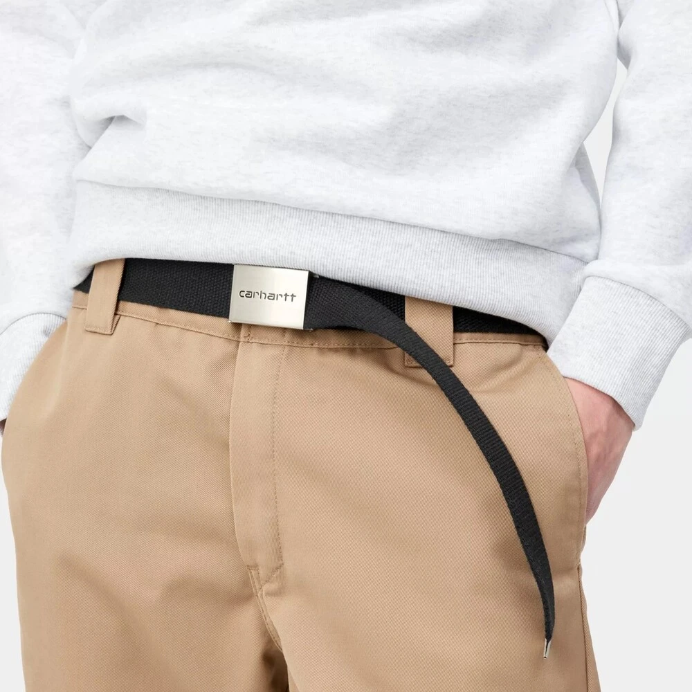 Ремень Carhartt WIP Clip Belt Chrome Black - фото 1