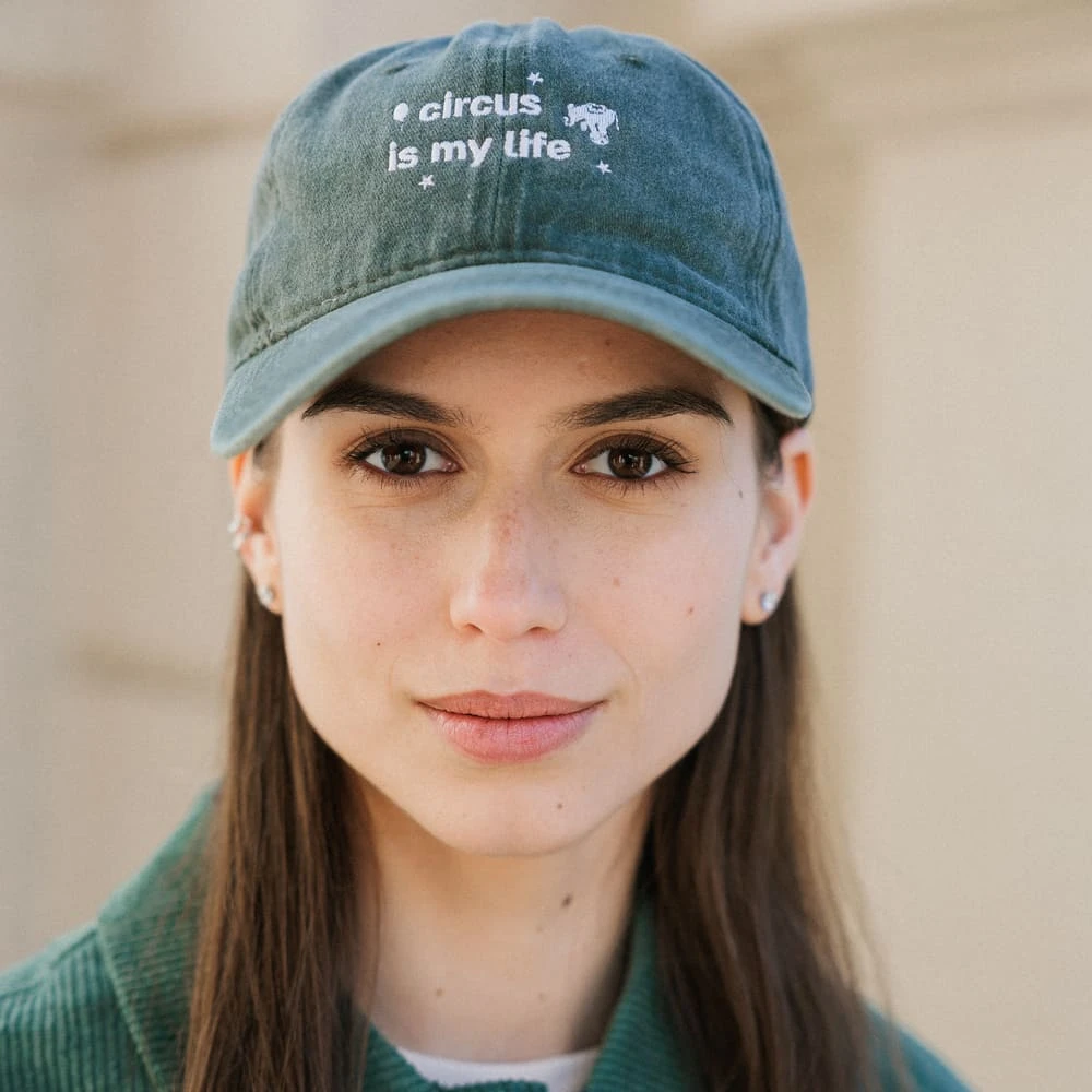 Бейсболка Faded с вышивкой circus is my life зеленая - фото 4