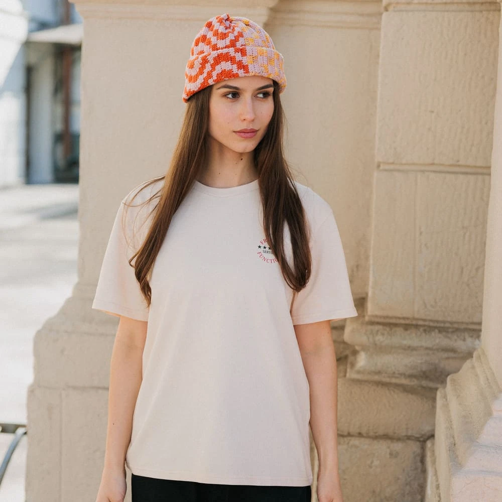 Шапка-бини Jacob Cro Twins Pink Red Yellow melange - фото 5