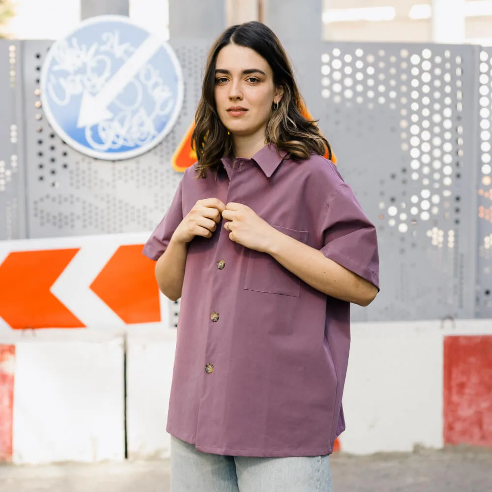 Рубашка с короткими рукавами Friend Function сиреневая - фото 22