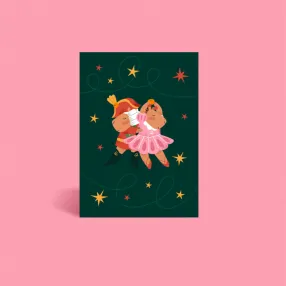 Новогодние открытки из матового картона с Капибарой Inside (разные дизайны)