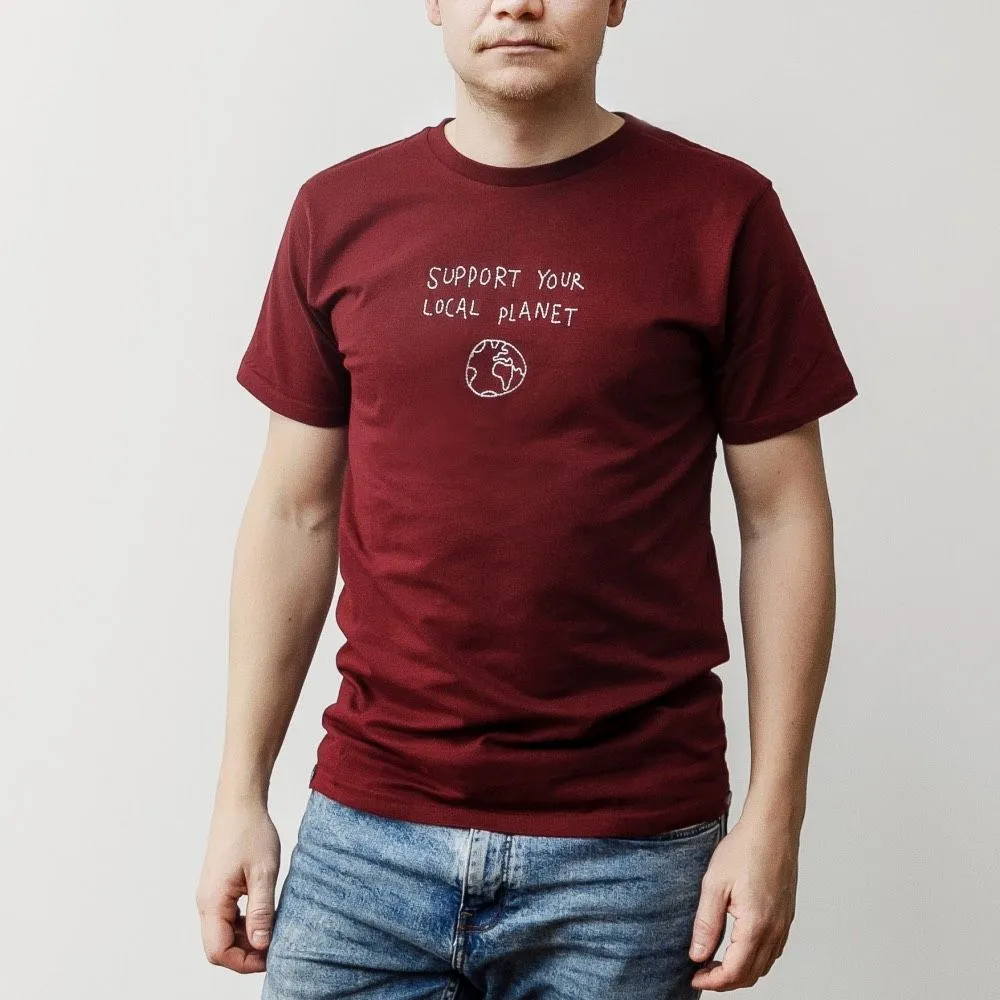 Футболка Dedicated Stockholm Local Planet Burgundy мужская - фото 1