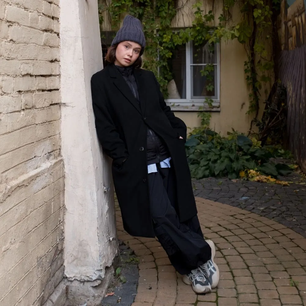 Шапка шерстяная Friend Function Крупной Вязки Графитовая - фото 5