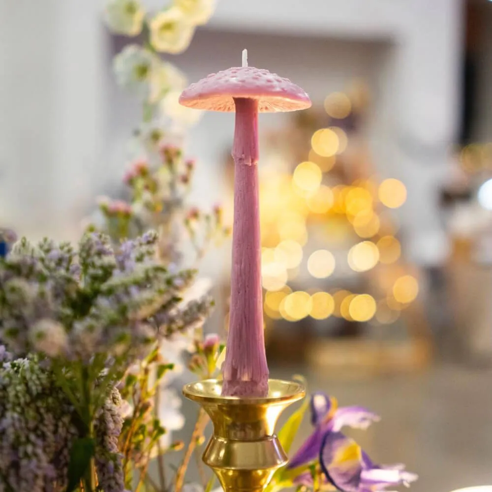 Ароматическая свеча Unification Love Гриб шляпкой вниз розовый - фото 5