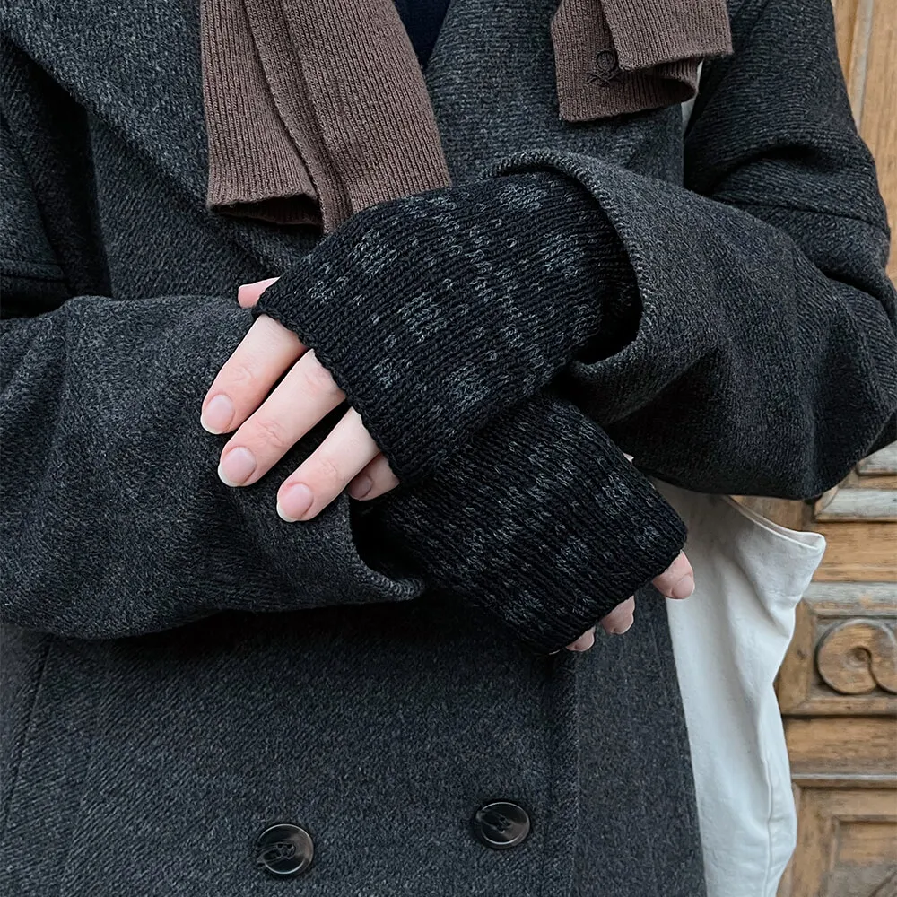 Митенки CHECK YA HEAD шерстяные черный меланж 2331 - фото 3