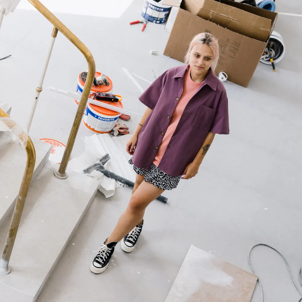 Рубашка с короткими рукавами Friend Function сиреневая - фото 15