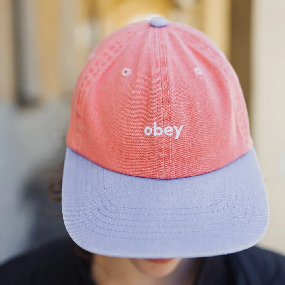 Кепка Obey Pigment II Tone Lowercase 6 Panel Coral Multi - фото 3