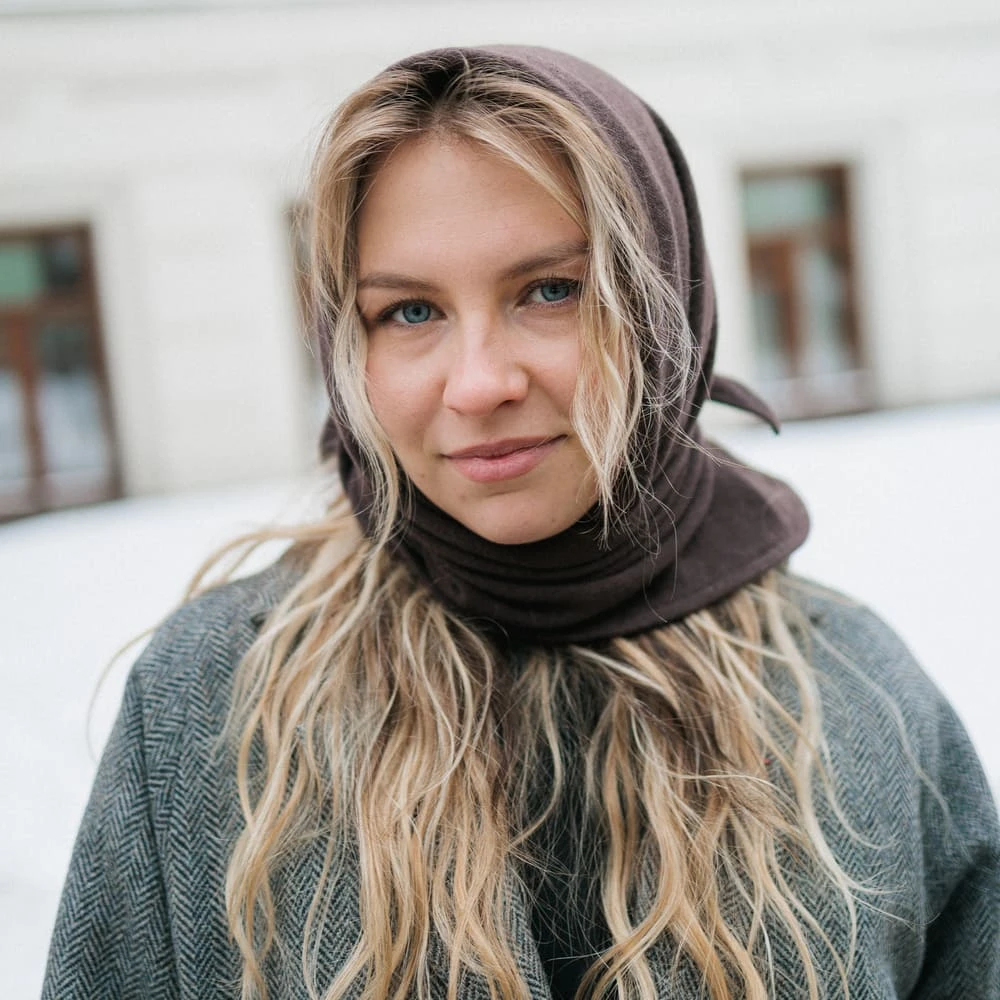 Косынка Friend Function шерстяная и горько-шоколадная - фото 8