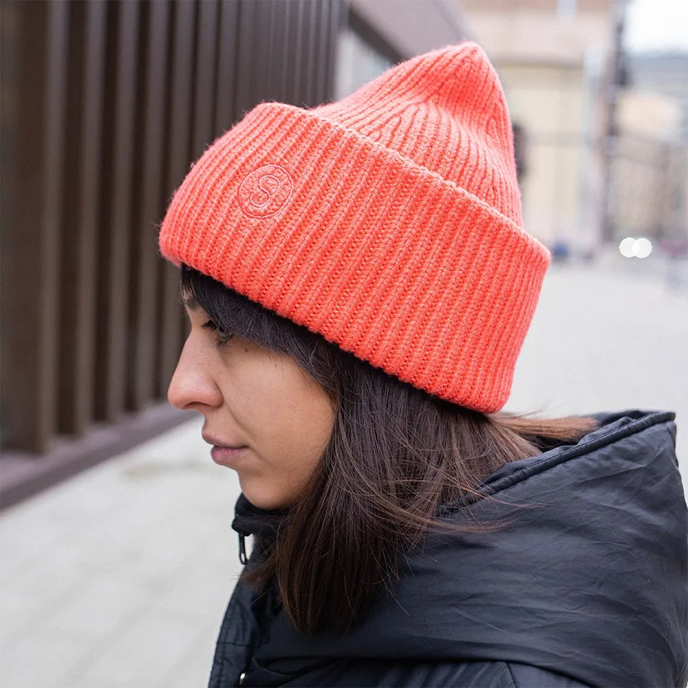 Высокая шапка SHU коралловая - фото 3