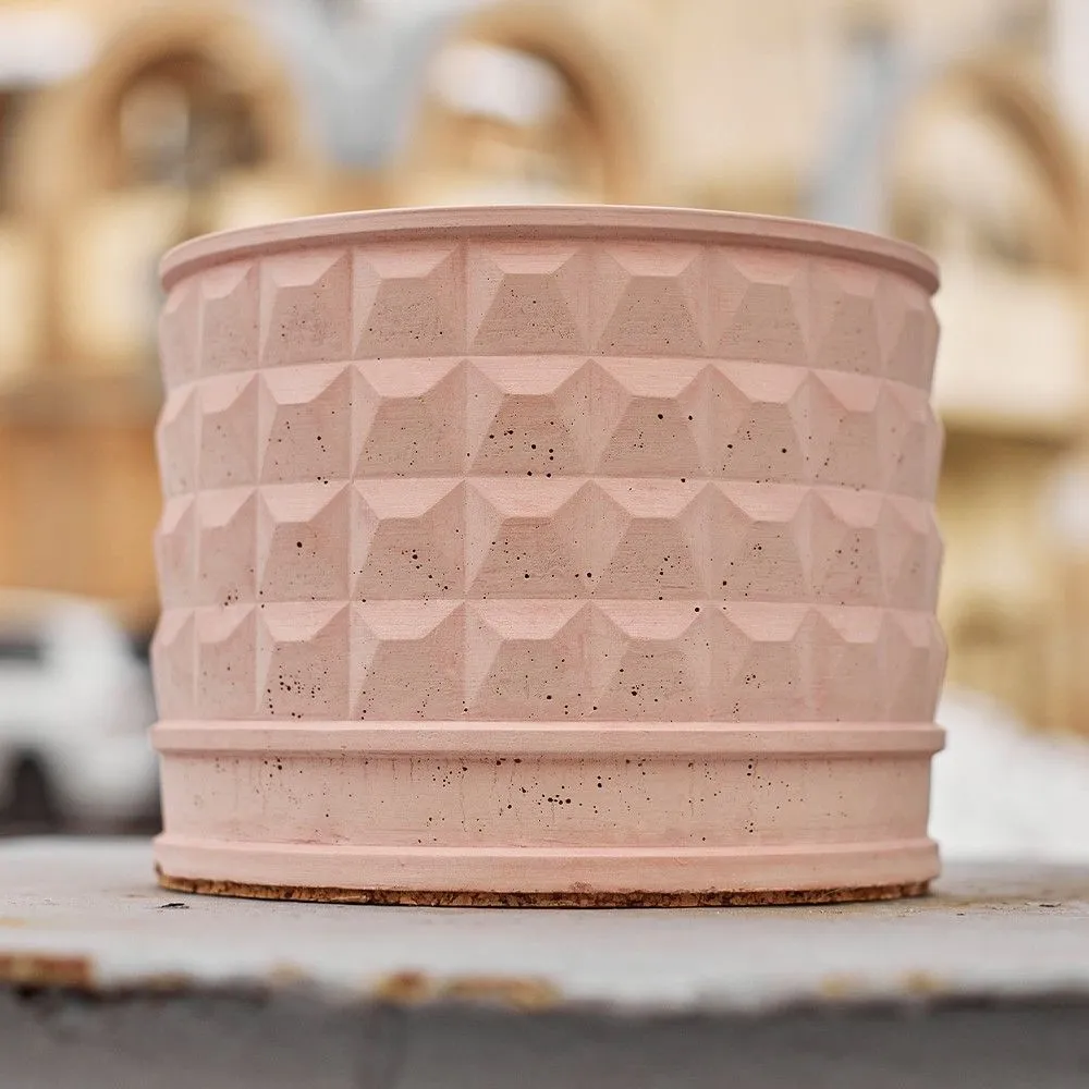 Бетонное кашпо в виде забора ПО-2 розовое - фото 2