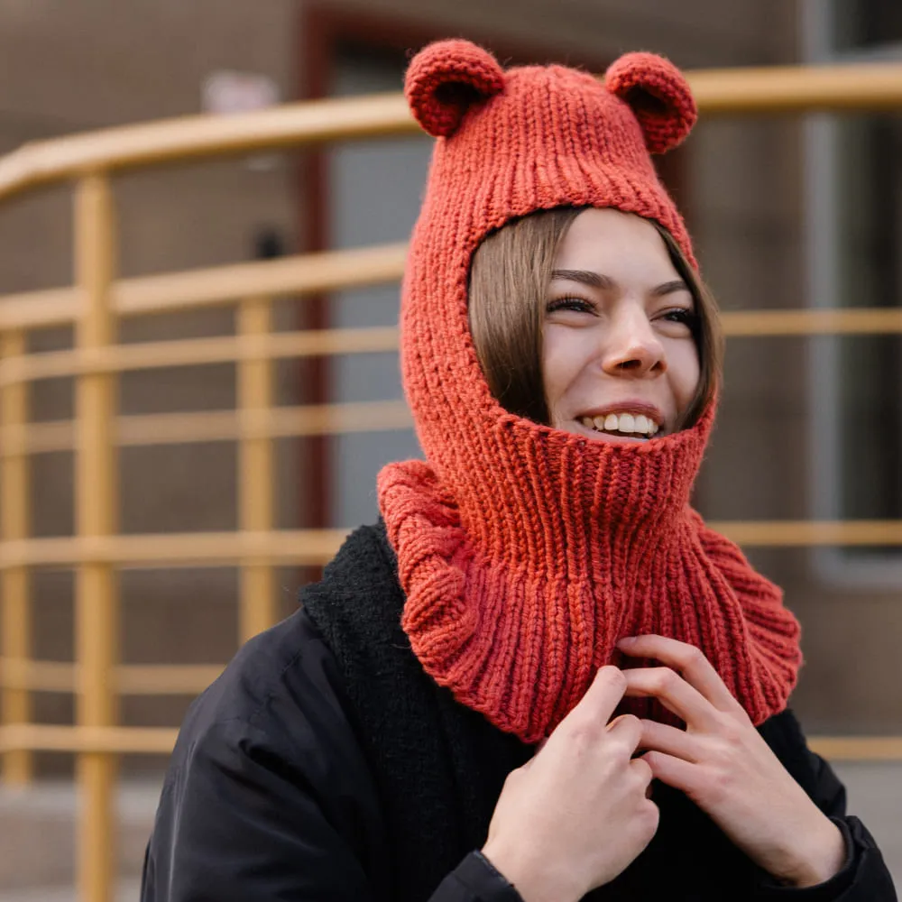 Балаклава Friend Function с ушками коралловая - фото 4