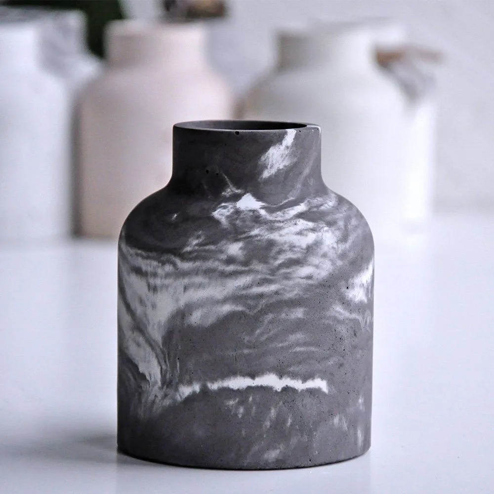 Ваза CONCRETE COLOR Viva темный мрамор - фото 2