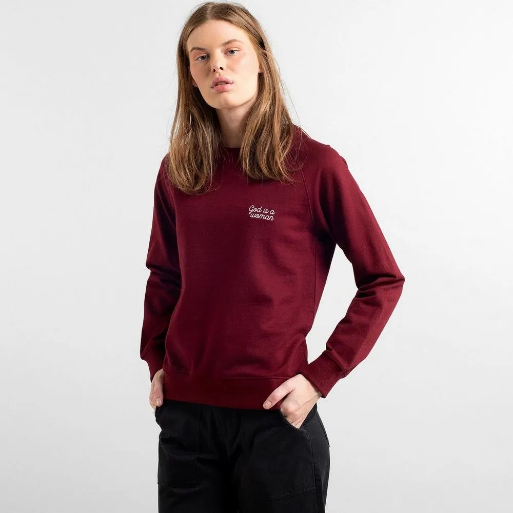 Свитшот Dedicated Ystad Raglan God is a Woman Burgundy женский - фото 1