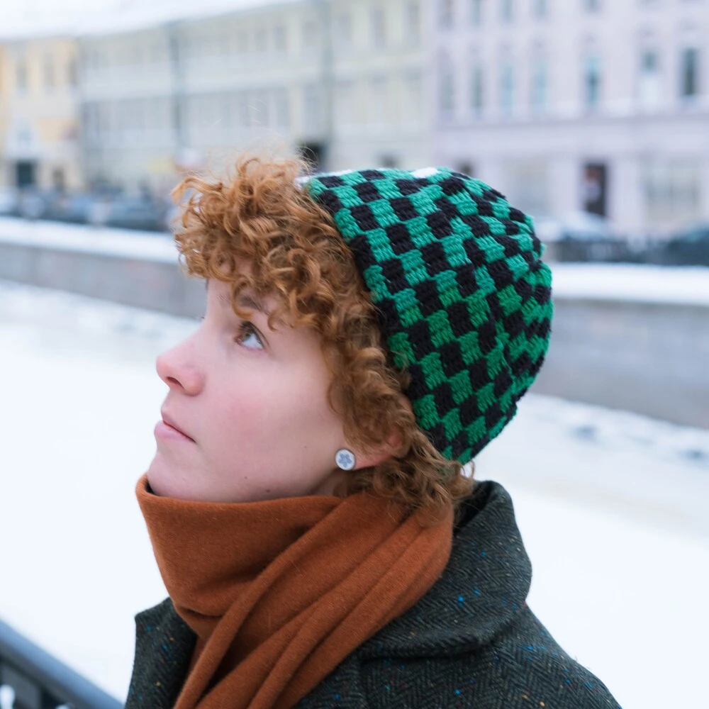 Шапка-бини Jacob Cro Twins White Green - фото 4