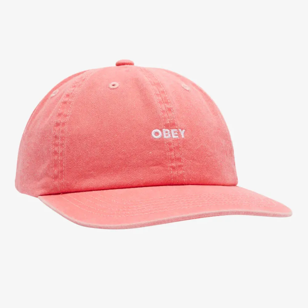 Кепка Obey Pigment Lowercase 6 Panel Coral - фото 7