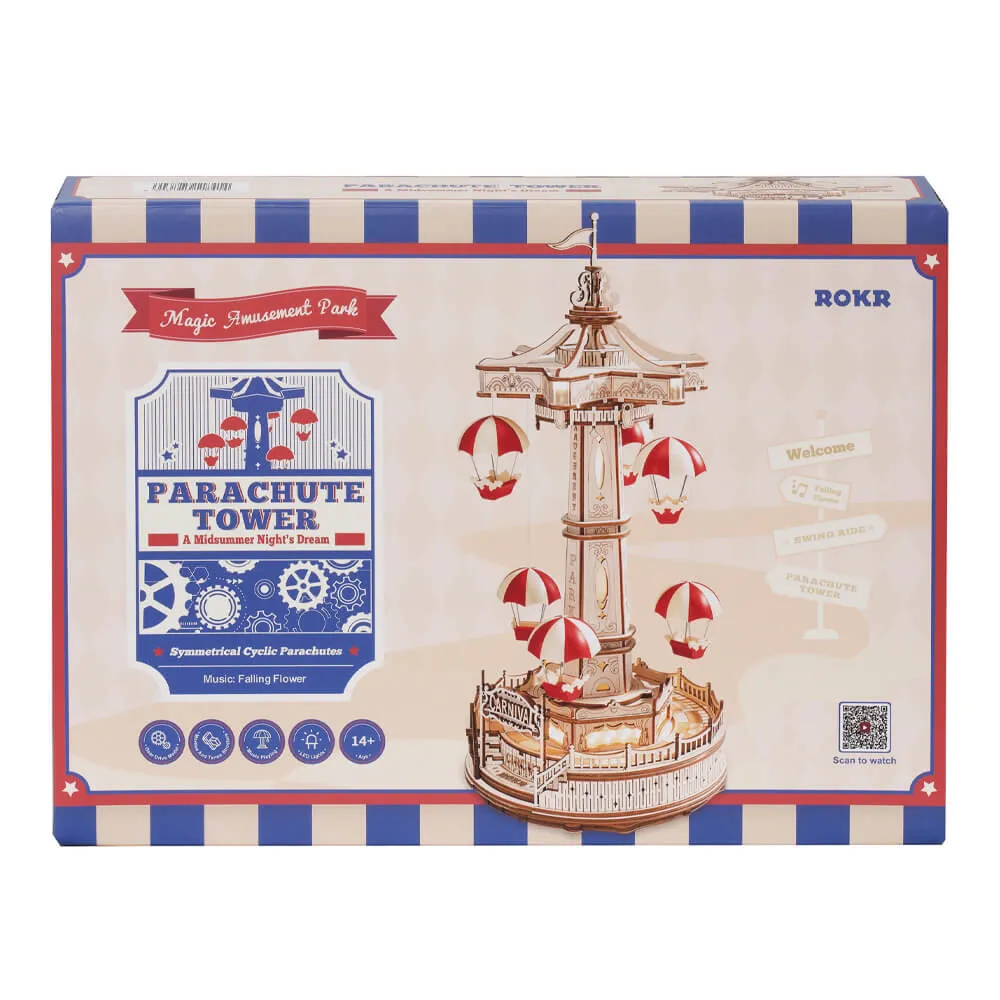 3D-пазл + музыкальная шкатулка Robotime Parachute Tower - фото 11