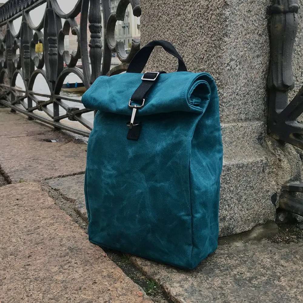 Рюкзак роллтоп из канваса Friend Function Mini бирюзовый - фото 10