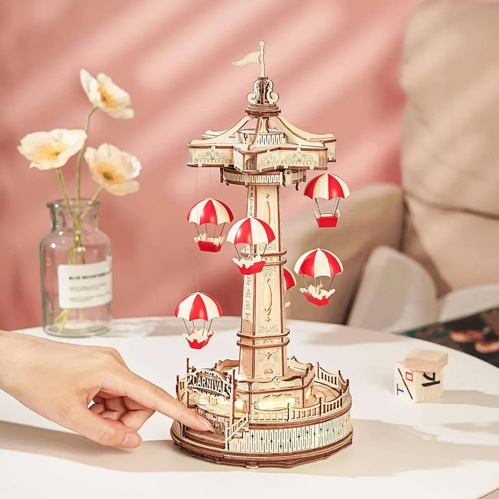 3D-пазл + музыкальная шкатулка Robotime Parachute Tower - фото 4