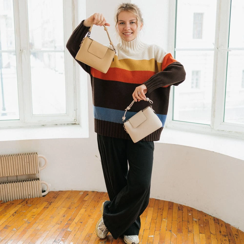 Кроссбоди сумка Gaston Luga Splashini Cloud Cream - фото 14