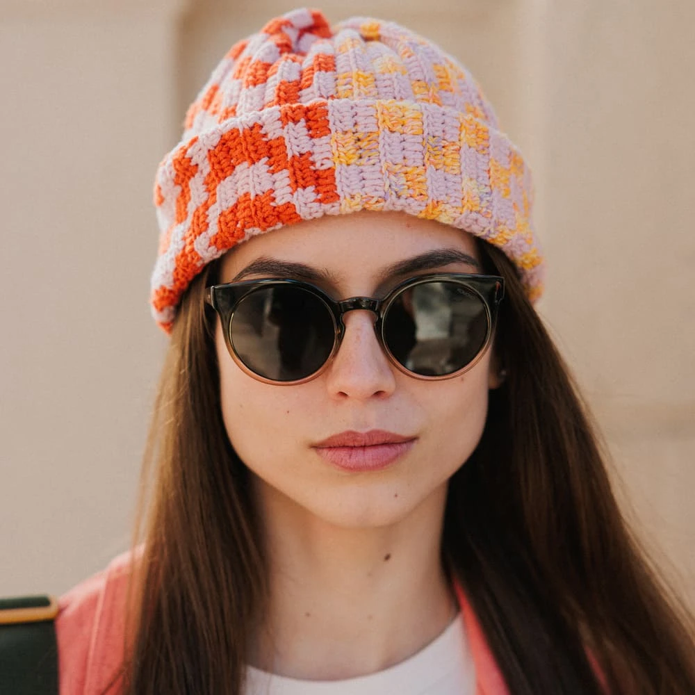 Шапка-бини Jacob Cro Twins Pink Red Yellow melange - фото 1