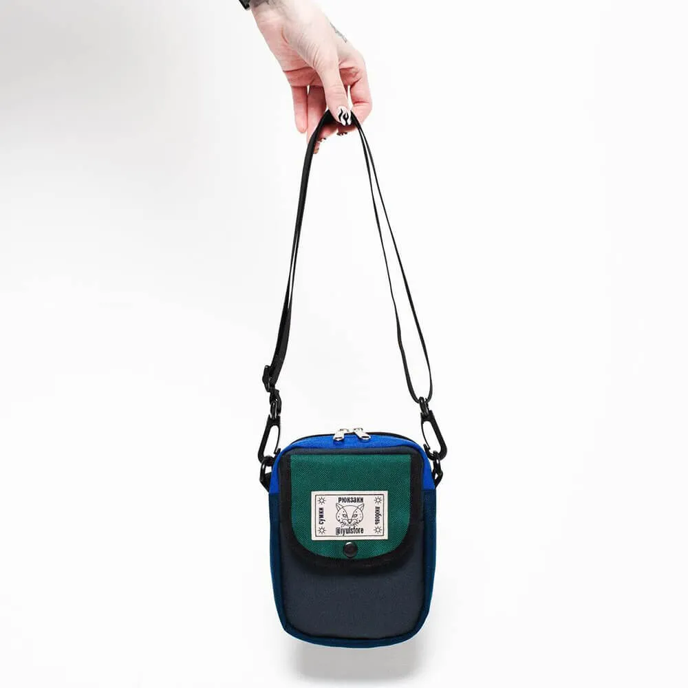 Мини сумка iyulstore серо-сине-зеленая - фото 7