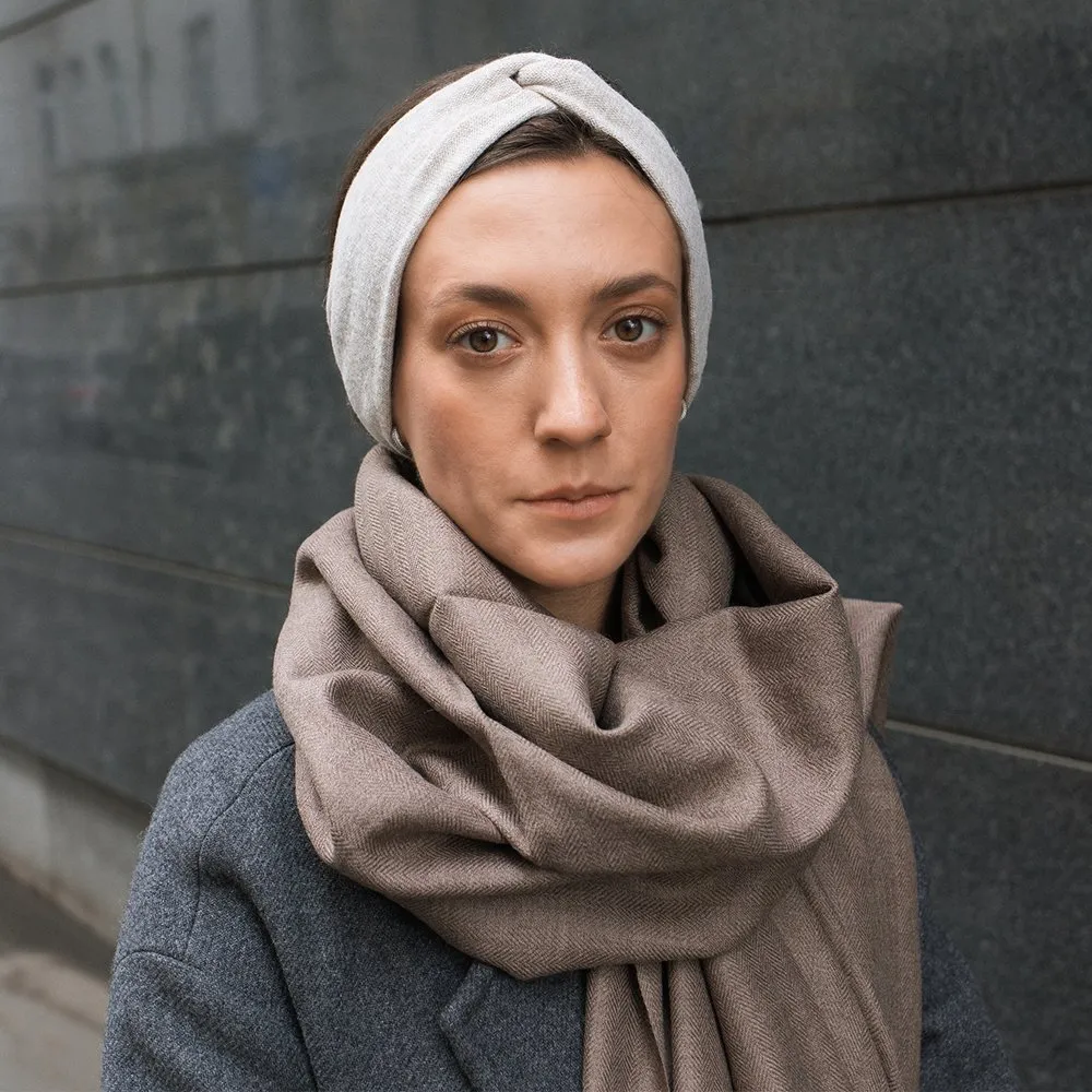 Шерстяная полоска (повязка) на голову Friend Function Топлёное молоко - фото 4