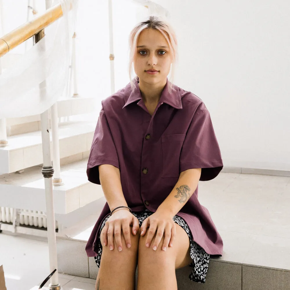 Рубашка с короткими рукавами Friend Function сиреневая - фото 13