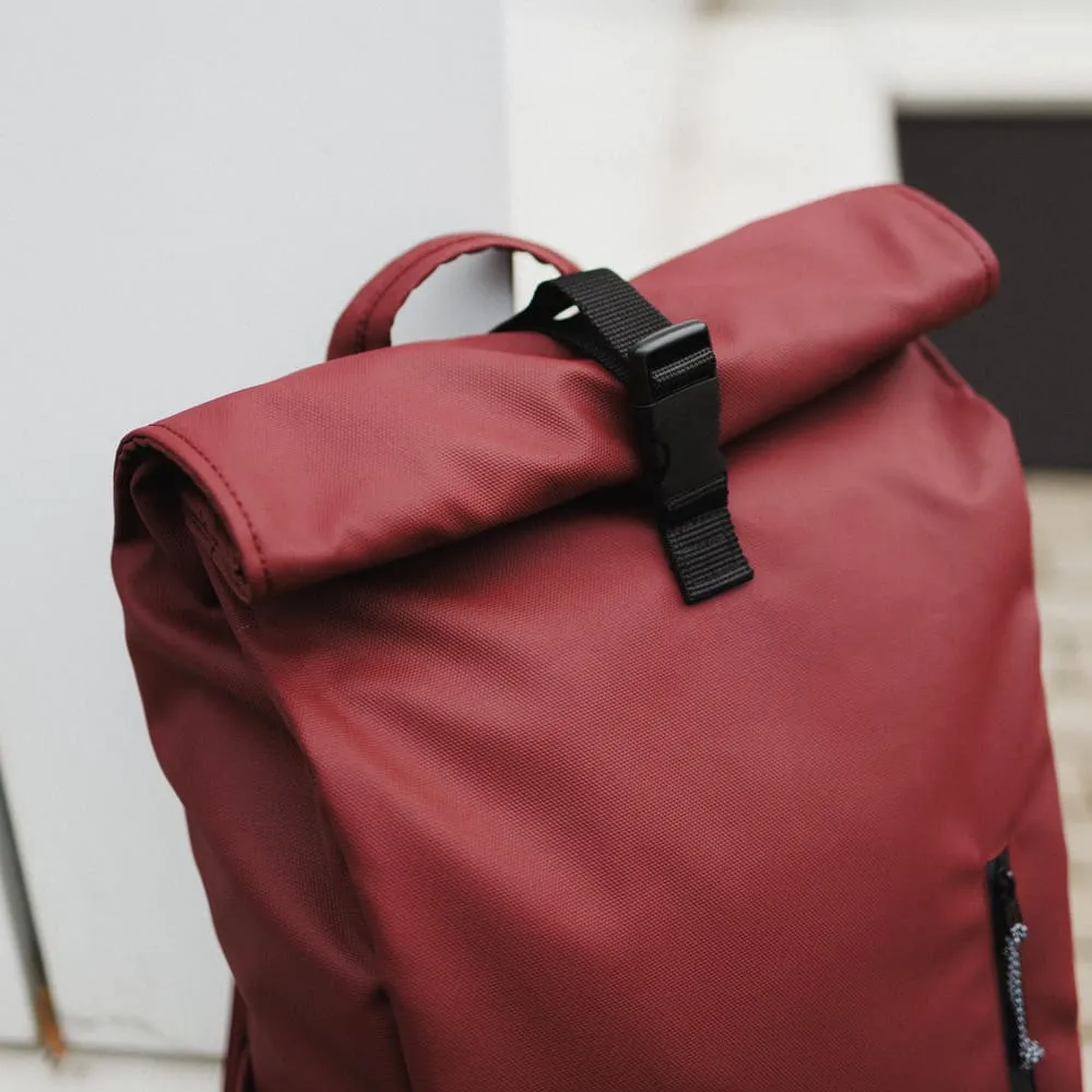 Рюкзак роллтоп Friend Function прорезиненный бордовый - фото 7