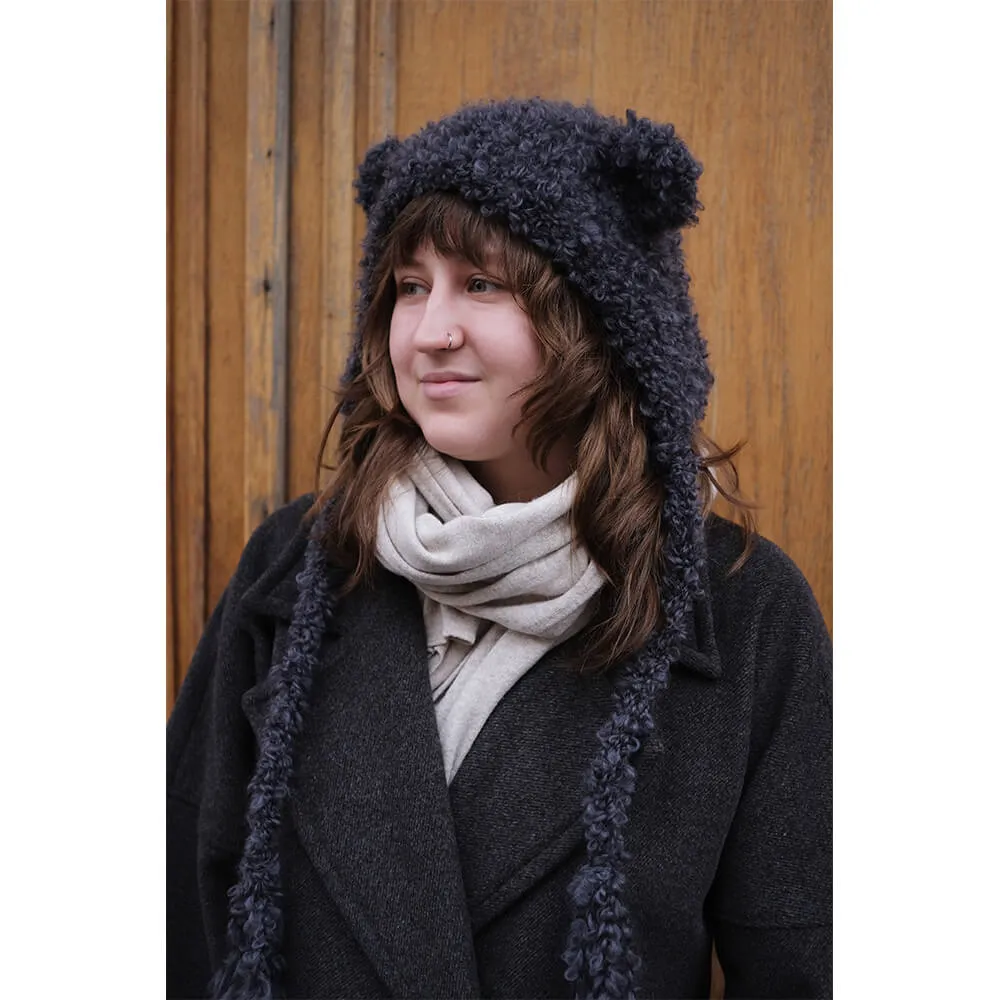 Шапка с ушками CHECK YA HEAD шерстяная графитовая 2358 - фото 10
