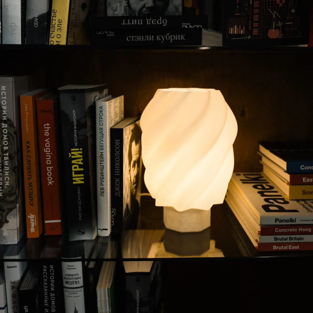 Светильник Mana Fabric Ива на белой подставке - фото 8