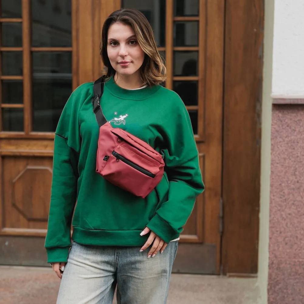 Сумка Friend Function большая хорошая прорезиненная (винная) - фото 2